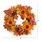 28" Autumn Maple Leaves, Sunflower, White Berries & Pinecones Wreath